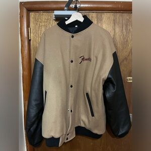 Vintage 90s Fender Guitar Leather Varsity Jacket
